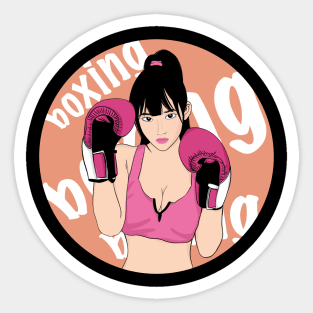 boxing girl Sticker